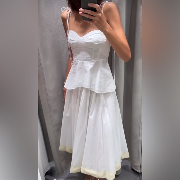 🦋 Bloggers Favorite 🦋 Zara ZW Collection Corset Bustier Top Size L - Picture 8 of 16